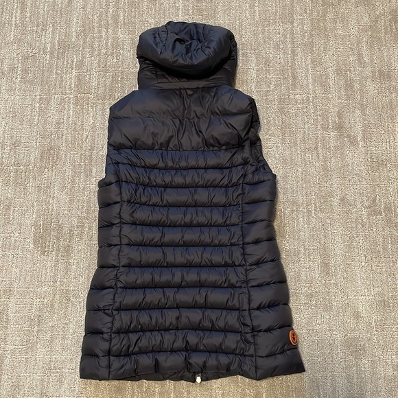 Save the Duck black hooded puffer vest sz S - Picture 2 of 6